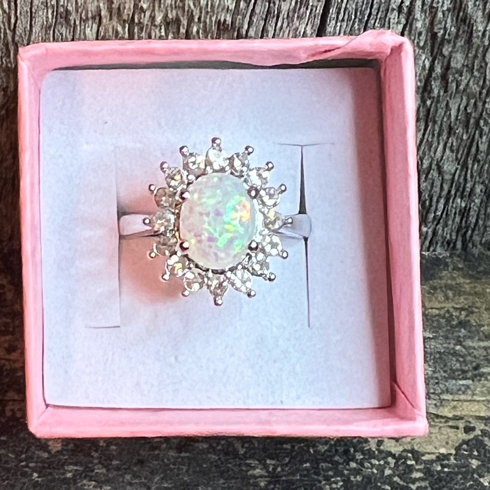 Elegant Silver Opal Ring